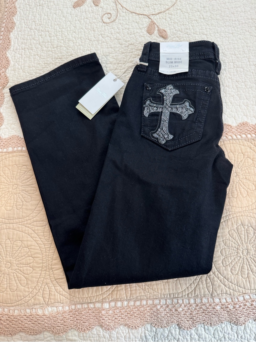 Miss me black Jeans mid rise slim wide